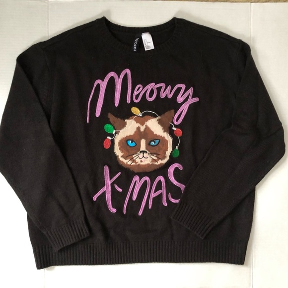 Meowy Christmas Sweater - Picture 1 of 10